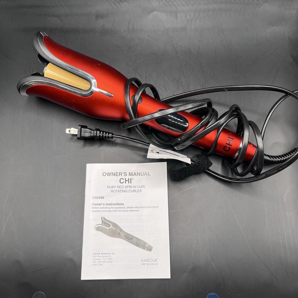 Chi Ruby Red Spin N Curl Rotating Curler CA2288